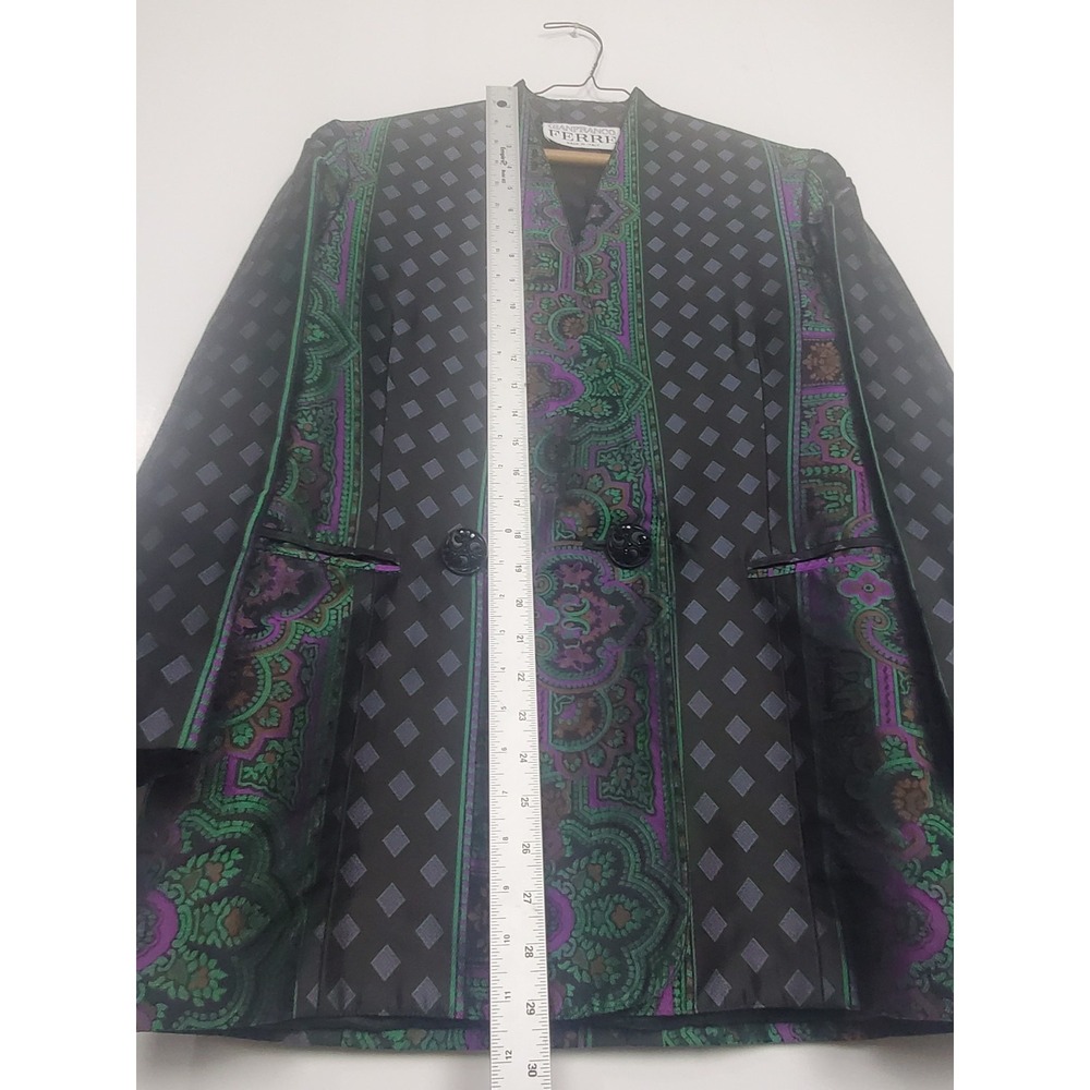 Gianfranco Ferré blazer-style jacket wit a multicolored geometric pattern Sz M/L - Picture 4 of 8